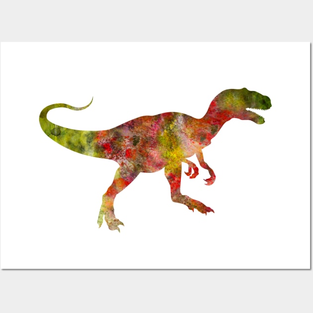 Allosaurus Watercolor Painting Wall Art by Miao Miao Design